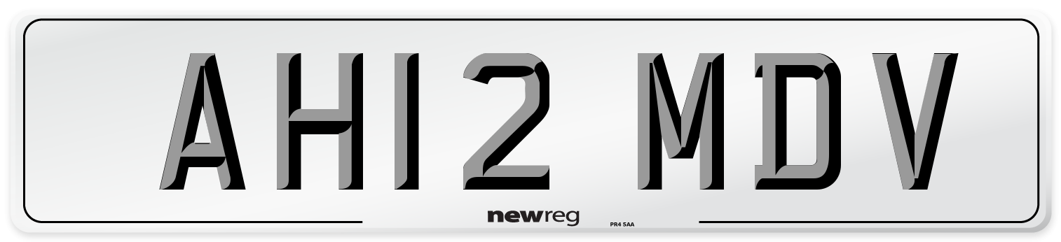 AH12 MDV Number Plate from New Reg